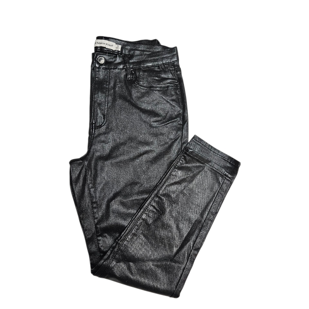 Rebecca Minkoff Black Shimmer Straight Leg Jeans